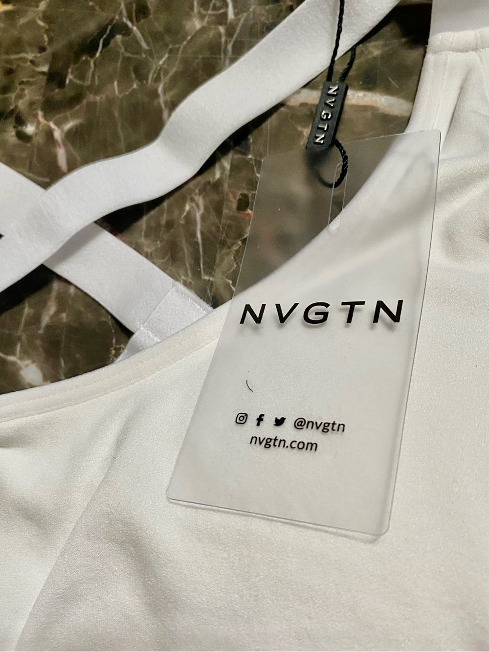 NVGTN White Strappy Sports Bra - Picture 6 of 8